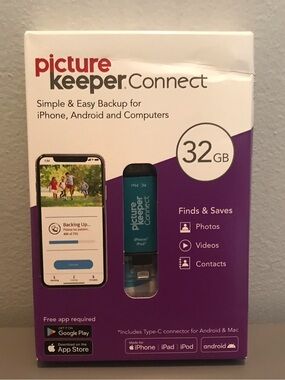 Picture Keeper Connect 32GB Photo Backup Drive - Teal & Black